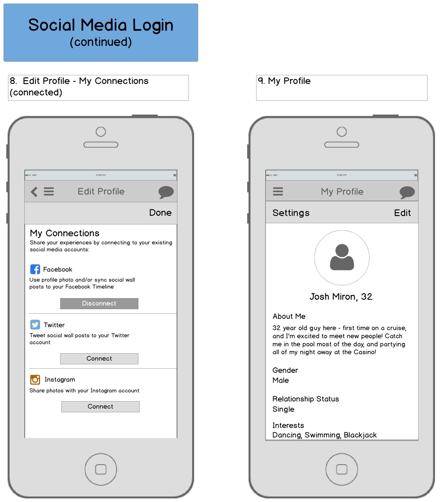 Mobile Wireframes Page 2