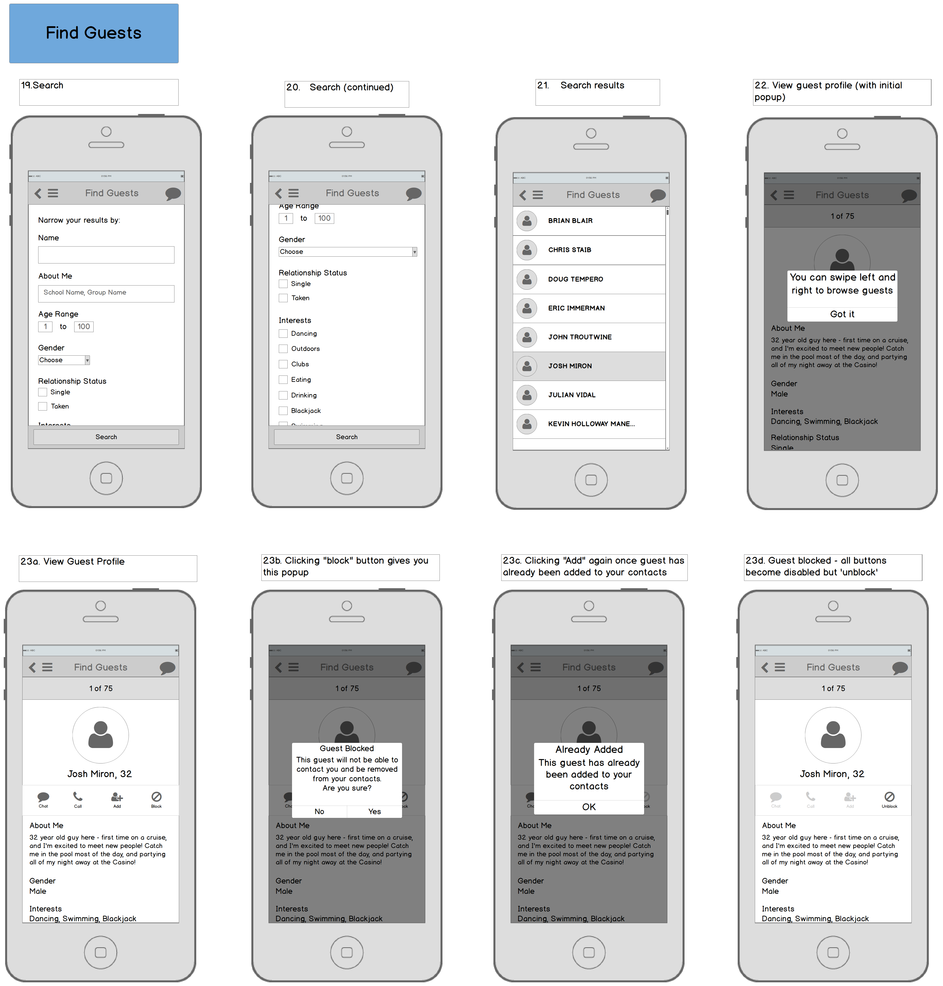Mobile Wireframes Page 3