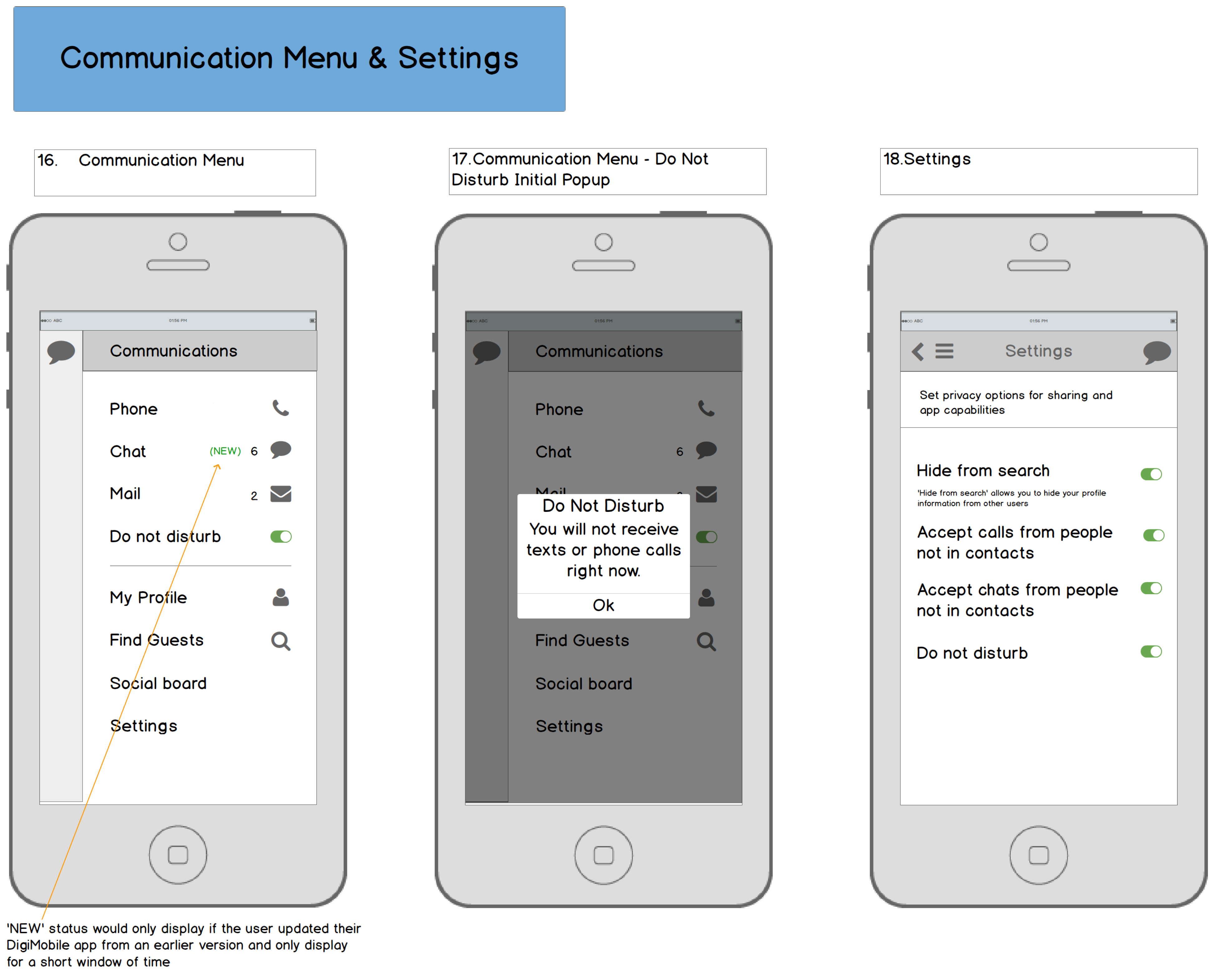 wireframe exerpt from new social media feature